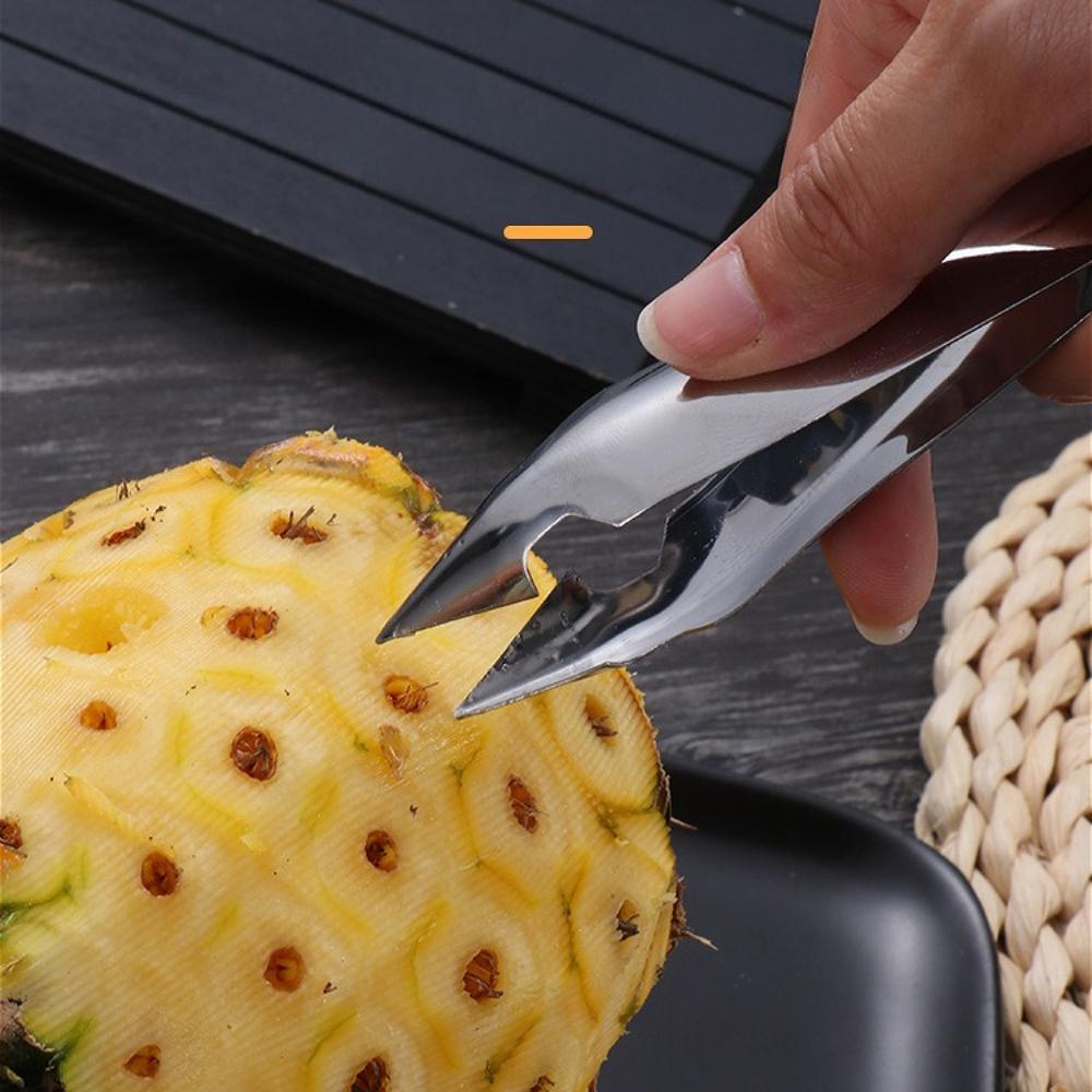 1/3pcs Stainless Steel Fruit Pineapple Eye Remover Convenient Clip Strawberry Cutter Seed Remover Creative Fruit Slicing Clip