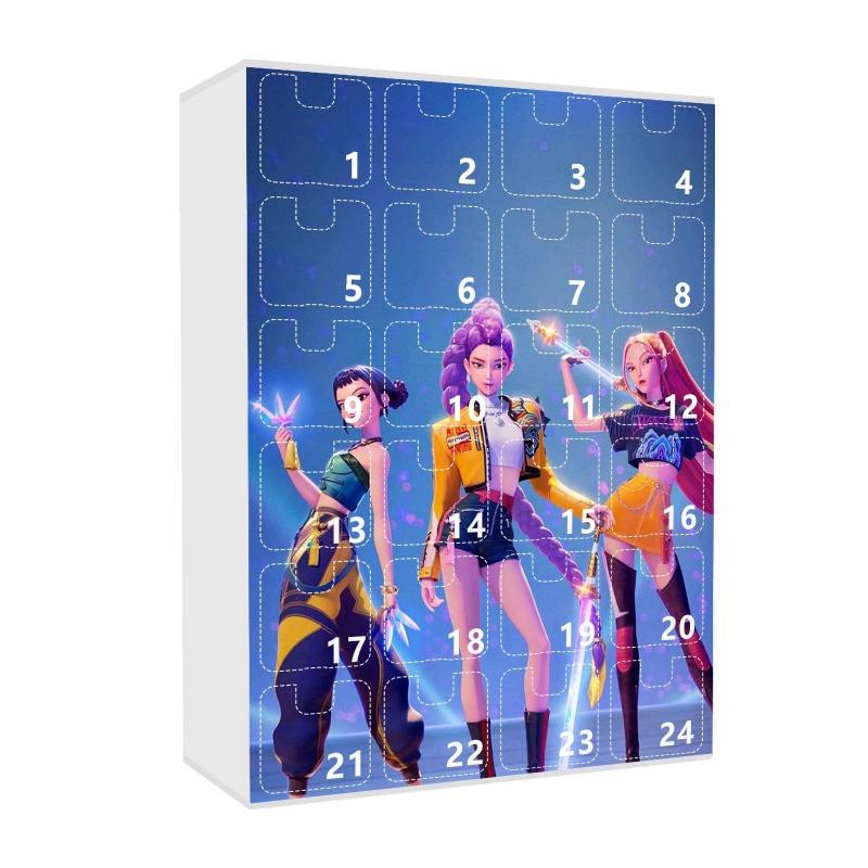 Kpop Vânătorii de Demoni Calendar de Advent K Pop Vânătorii de Demoni Rumi Mira Zoey Tigru Numărătoare Inversă de Crăciun Calendar de Advent Cadou 24 de Zile