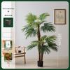 Indoor Artificial Fan-tailed Palm Tree: Large Green Potted Plant for Living Room Decoration