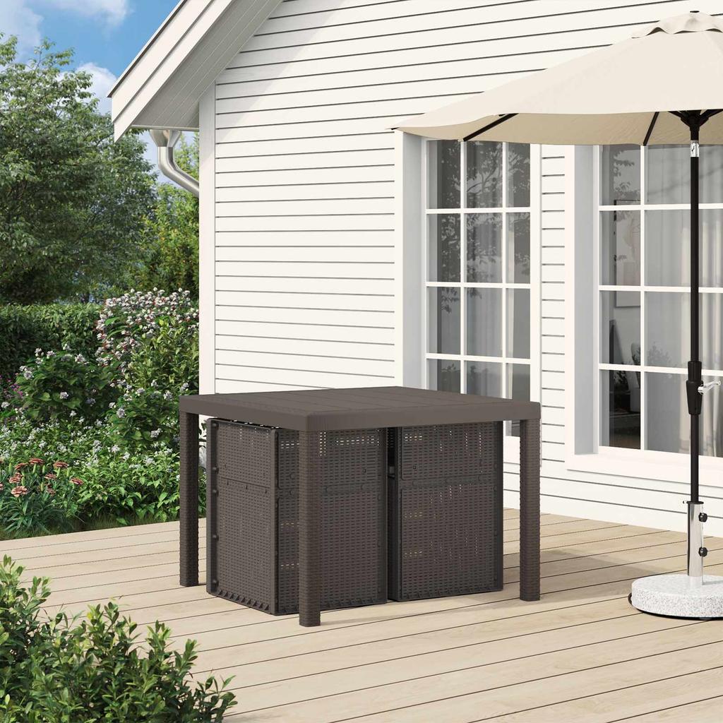 Garden Dining Chairs 2 pcs Light Grey and Anthracite PP
