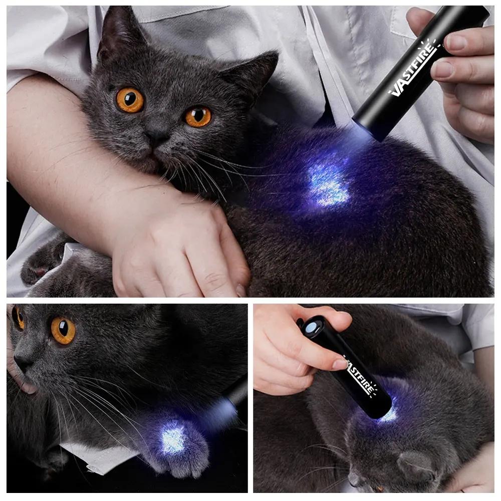 365nm Mini UV Flashlight Built-in Battery USB Rechargeable Waterproof Aluminum Alloy Torch Pet Bacterium Detection Ultraviolet