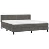 Maison Exclusive - Sommier à lattes de lit et matelas Gris foncé 160x200cm Velours
