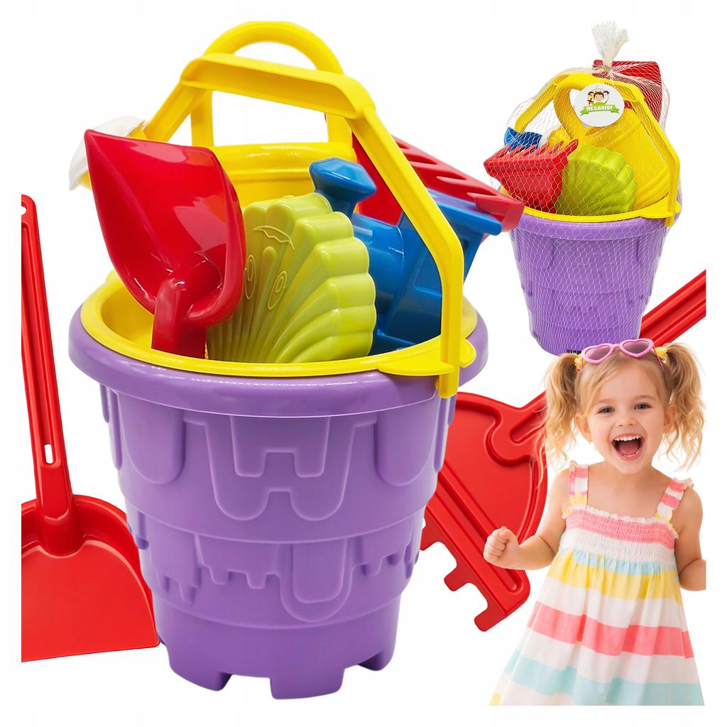 Sand Set, Bucket, Rake, Shovel 7 Pieces Polish Product