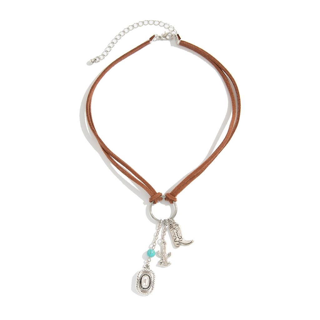 Stylish Cowboy Theme Necklace Fashion Cowboy Necklace Bohemian Necklace Perfect for Casual Wear and Rock Fashion