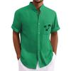 Men's Vintage Button Down Bowling Shirts Short Sleeve Summer Beach Shirt