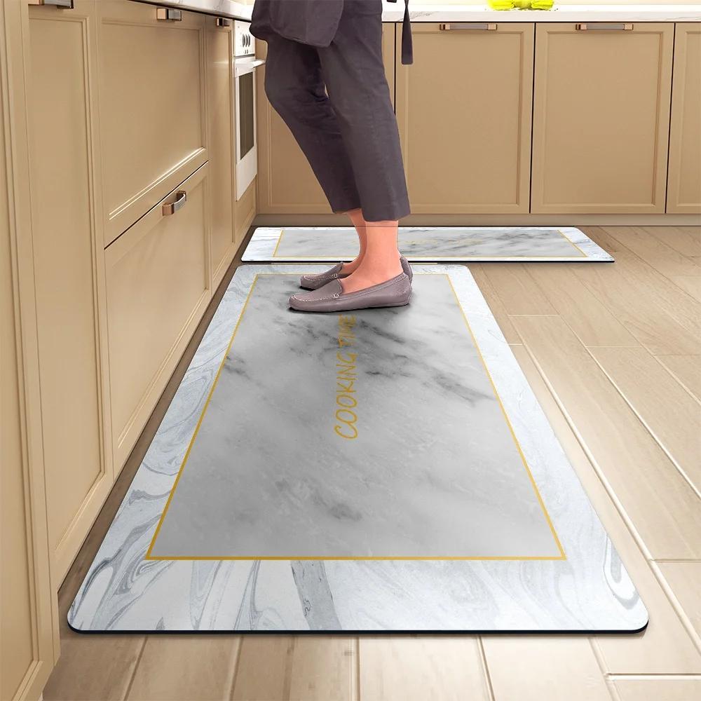 Kitchen Floor Mat Bedroom Living Room Long Bedside Hallway Hallway Soft Washable Carpet Non-slip Bathroom Entrance Doormat