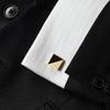 Tabarat Tie Clip and Cufflink Made in Geometric Light Gold Men's Set, Japan, Brass, Design,