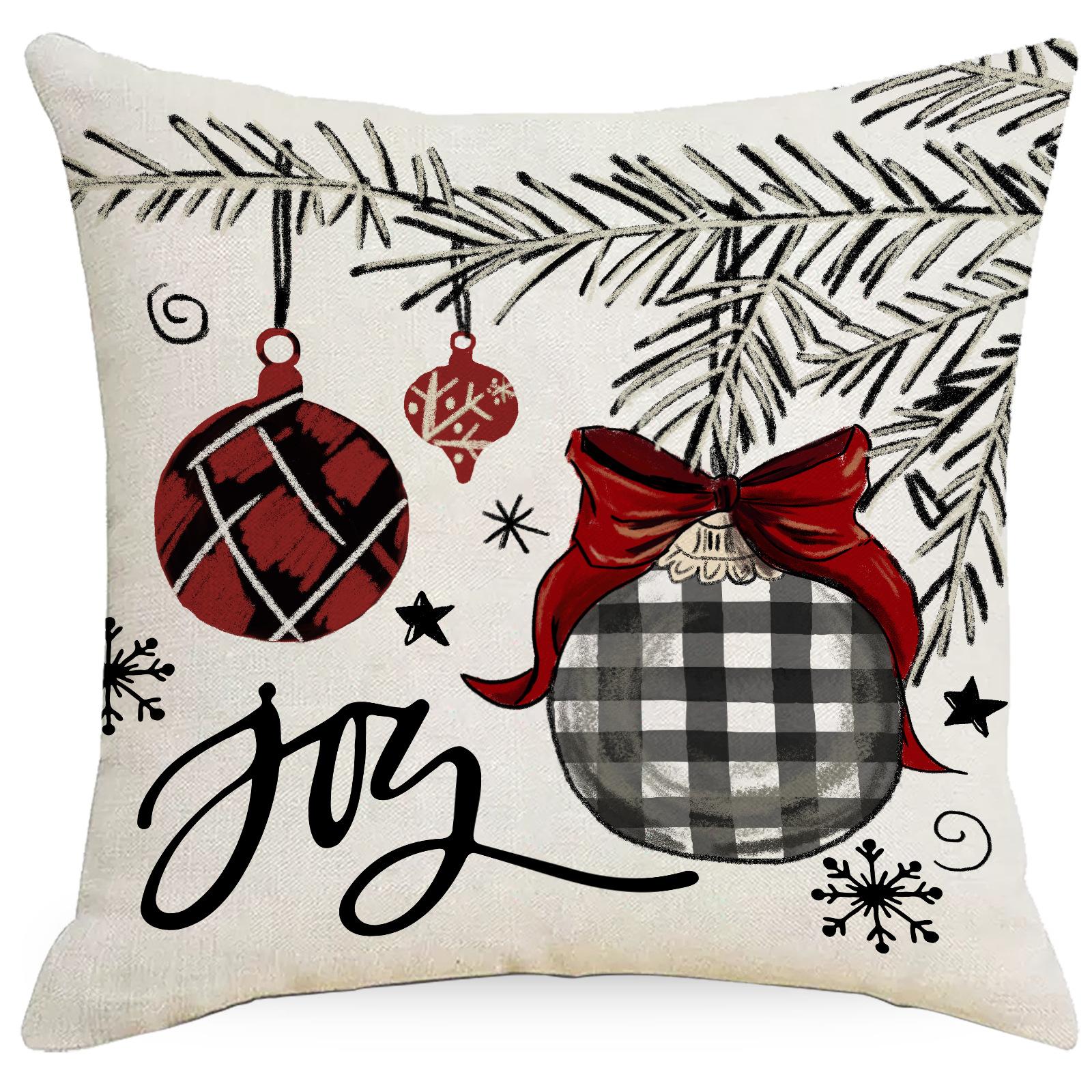 

New Christmas Tree Gift Box Red Christmas Pillow Cover Home Sofa Cushion Bedroom Pillow Premium Durable Quality 45 * 45Cm