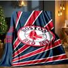 Red Sox Emblem Blanket Flannel Throw for Sofa, Indoor, Camping, Living Room, Office, Chair, And Bed Soft Birthday Gift