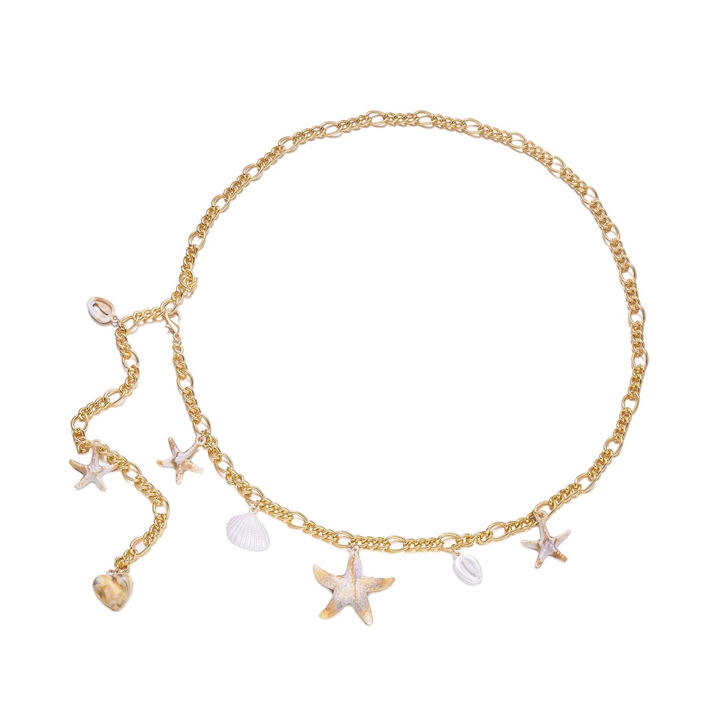 Waist Chain Belt Vacation Beach Starfish Shell Belly Body Jewelry for Women