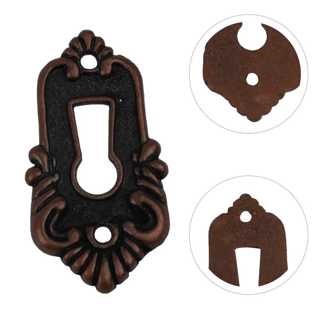 Three-piece Bolt Set With Key Antique Door Lock Drawer Jewelry Box Cabinet Wardrobe Cupboard Door Lock Hardware Locks Retro