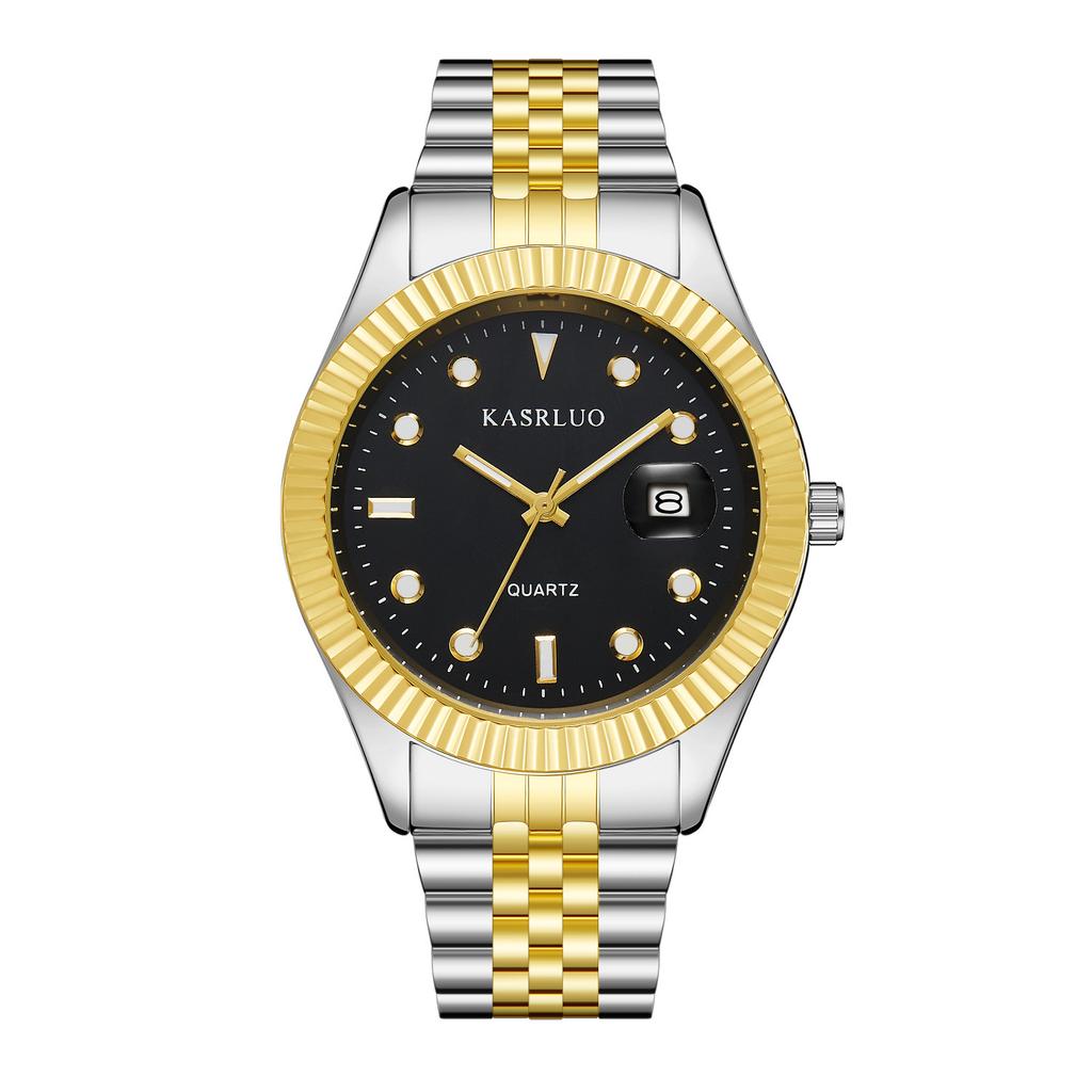 Men'S Watch Business Simple Fashion Trend Calendar Steel Belt High-End Waterproof Men'S Watch Exquisite