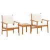 Ensemble bistro de jardin 3 pièces vidaXL avec coussins en bois d'acacia massif 4106577