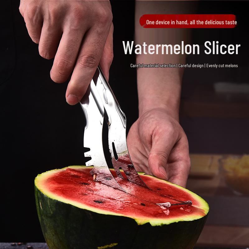 Stainless Steel Watermelon & Cantaloupe Slicer - Fruit Splitter & Core Remover Kitchen Tool