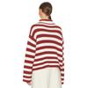 Comfortable Versatile Fashion High Neck Knitted Sweater Female Fall and Winter Loose Striped Long-sleeved Knit Sweater Sweater Coat Female
