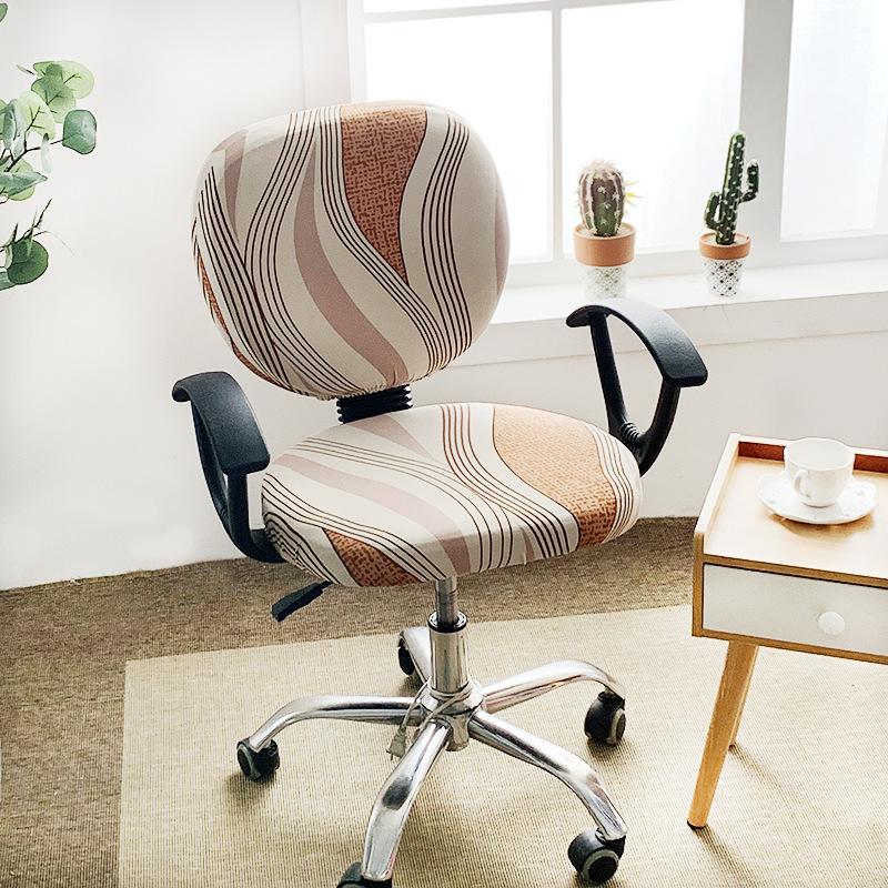 Husă pentru scaun de birou, îngroșată, jacquard, extensibilă, pentru scaun de birou, husă de protecție retractabilă pentru scaun pentru jocuri de birou, husă pentru scaun de birou