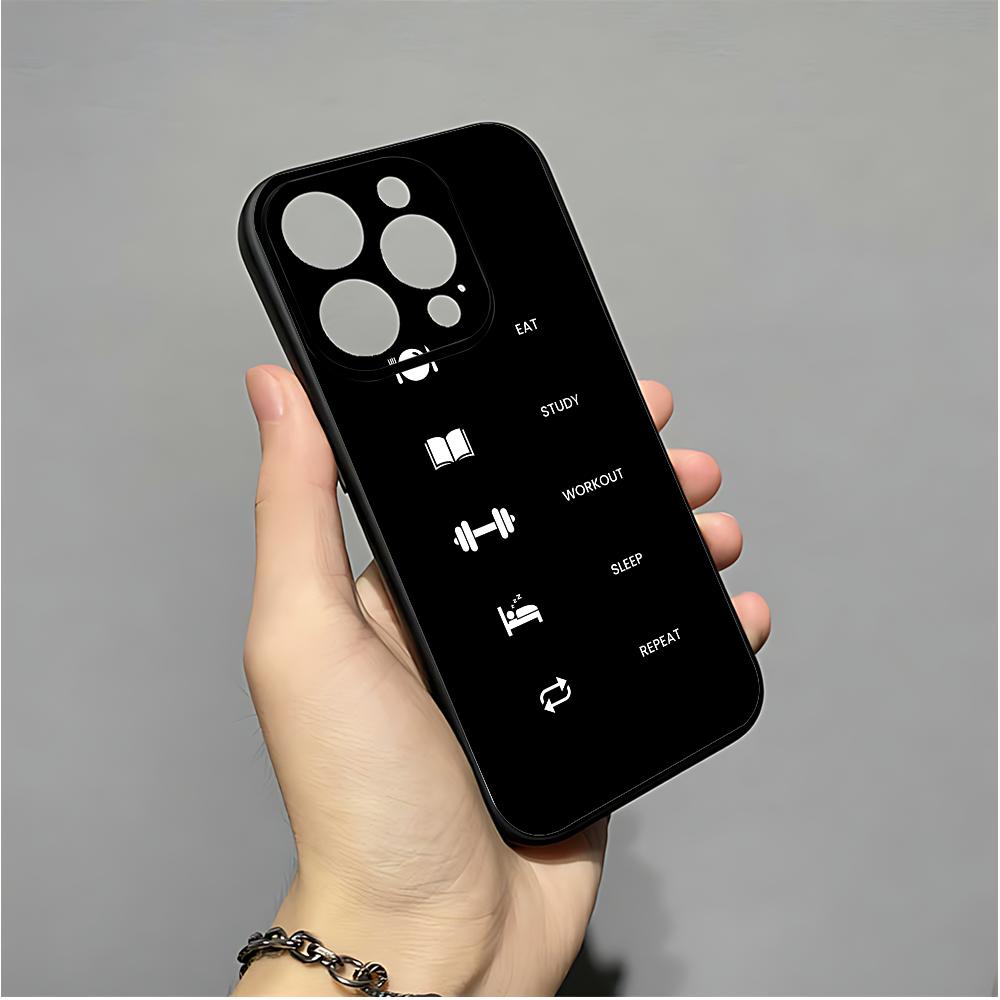 Minimalist Life Rules Phone Case For IPhone 16,15,14,13,12,11,XS,XR,X,8,7,Pro,Max,Plus,mini Silicone Black Cover