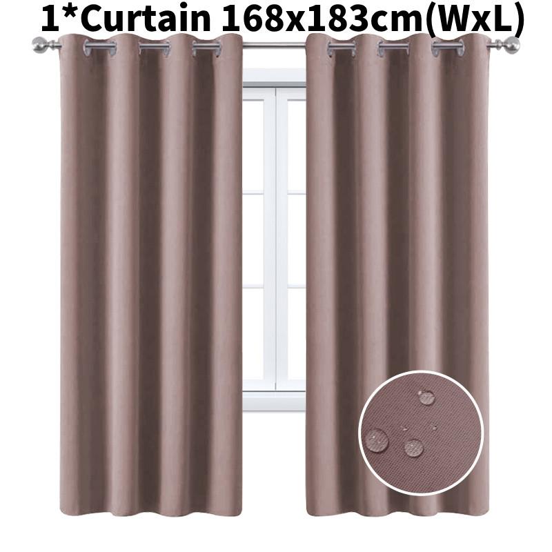 Curtain Blackout Insulated Bedroom Living Room Solid Color Curtains Window Decor