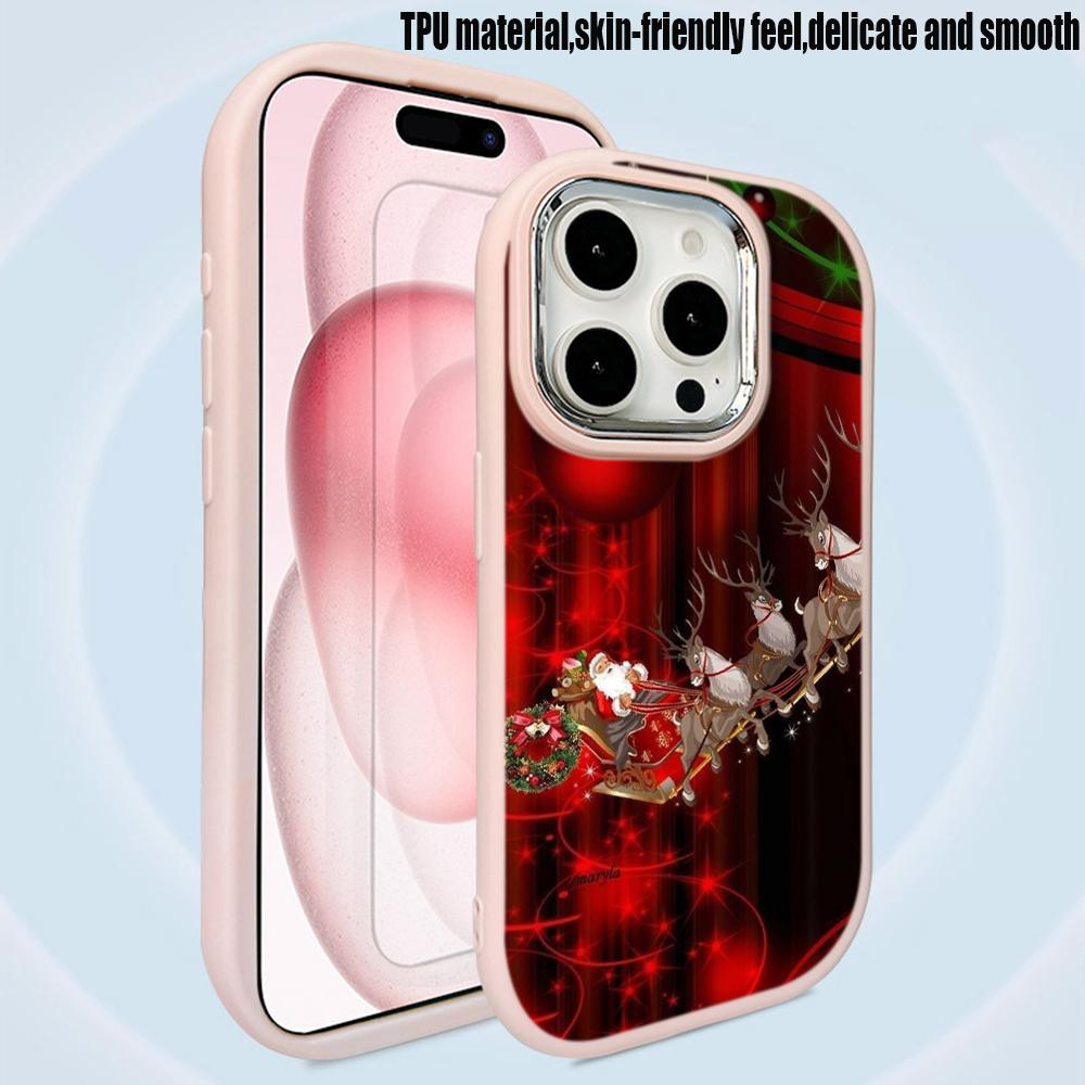 N105 рождественские и новогодние художественные мягкие чехлы для телефонов Samsung S24 — фото 5