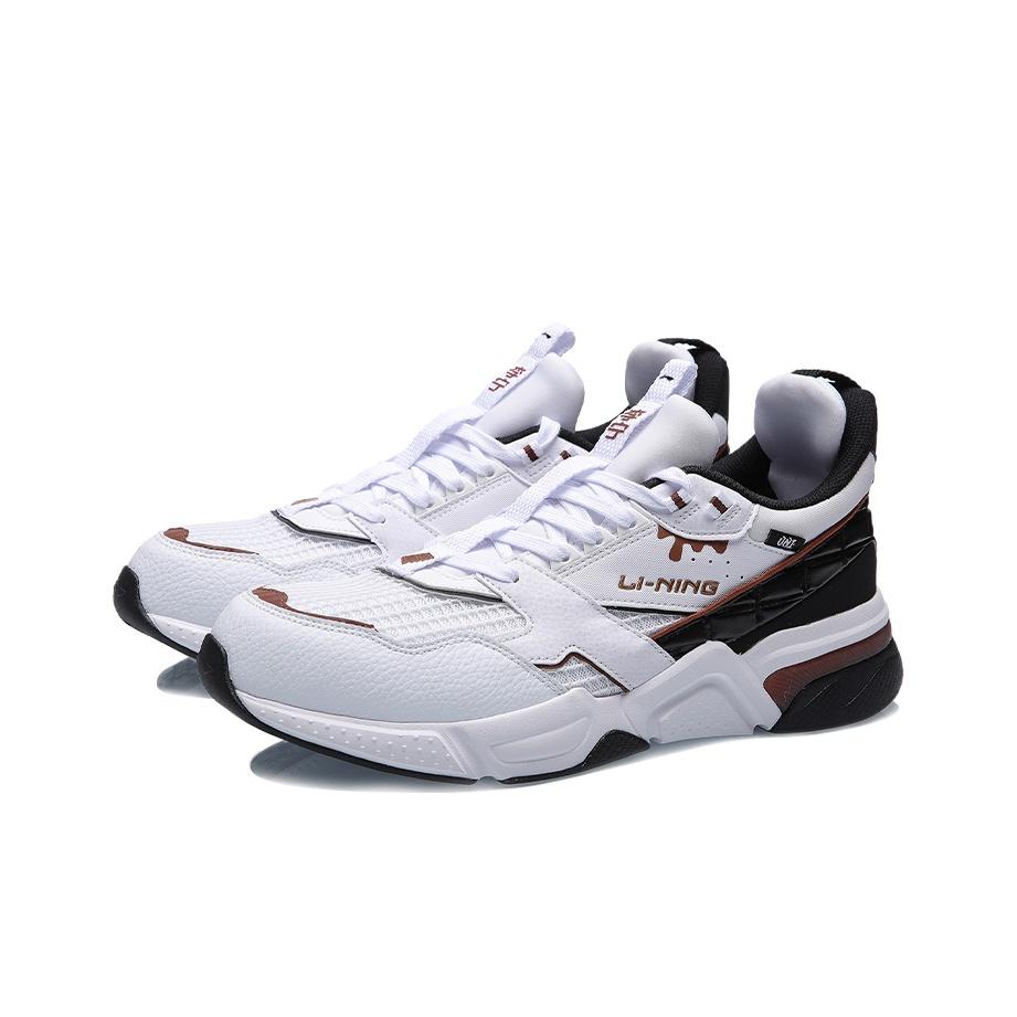 Li Ning 001 Non-Slip Wear-Resistant Low-Top Running Shoes Unisex sneaker White Black AGCR023-4
