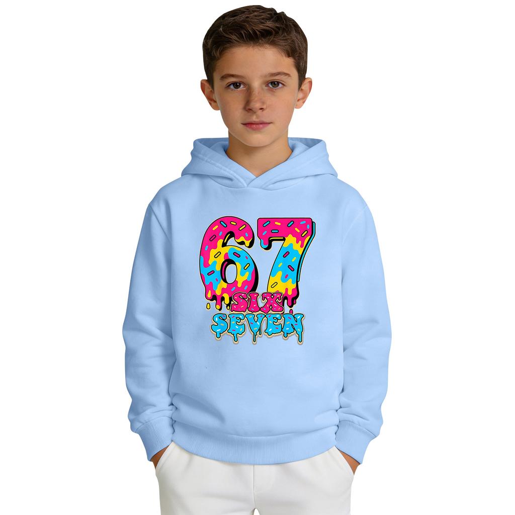 Boys' Printed Hooded Long-Sleeve Sweatshirt Casual Sports Comfort Sweatshirt