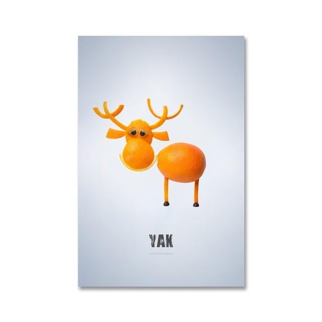 

Скандинавские фрукты, кухонный декор, холст, картины, плакат и принт, настенные художественные фотографии на холсте, домашний декор для столовой, без рамки 30*40cm