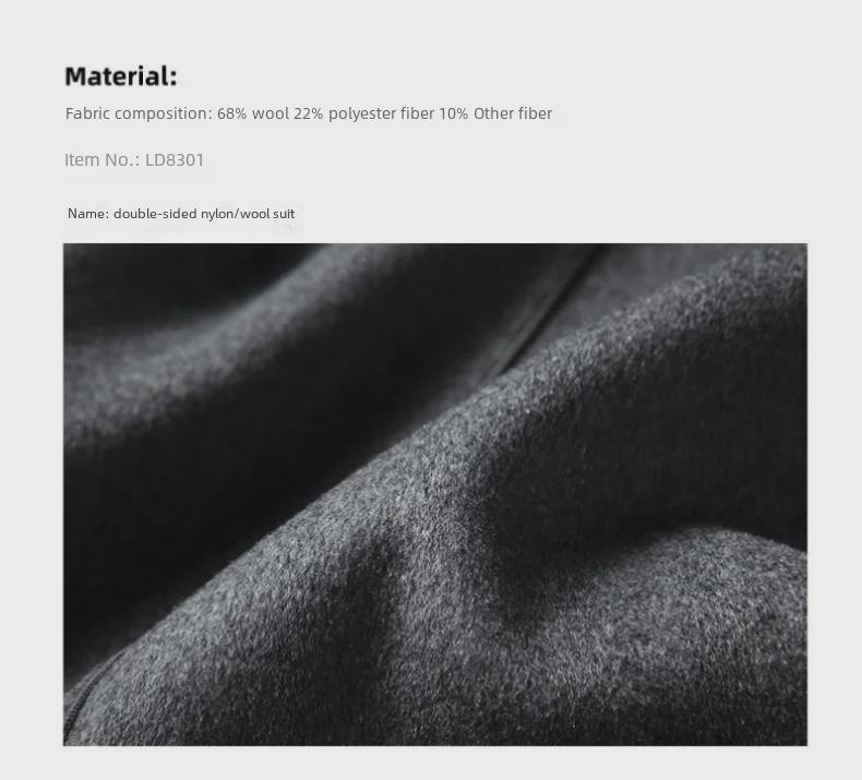 Men's Woolen Casual Suits: 2024 Autumn/Winter Solid Color Thickened Coats for Middle-aged and Young