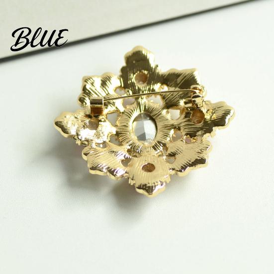 Coat Brooch Accessory Dazzling High-Saturation Imitation Gemstones Faux Pearls Inlaid
