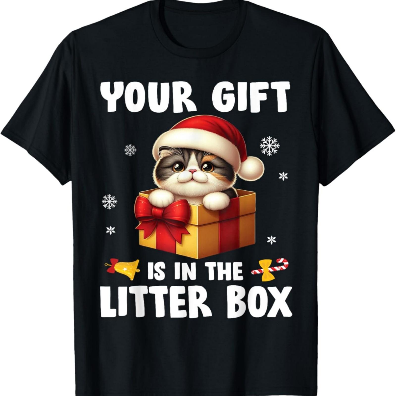 Merry Christmas Your Present Is In The Litter Box MUNCHKIN T-Shirt S