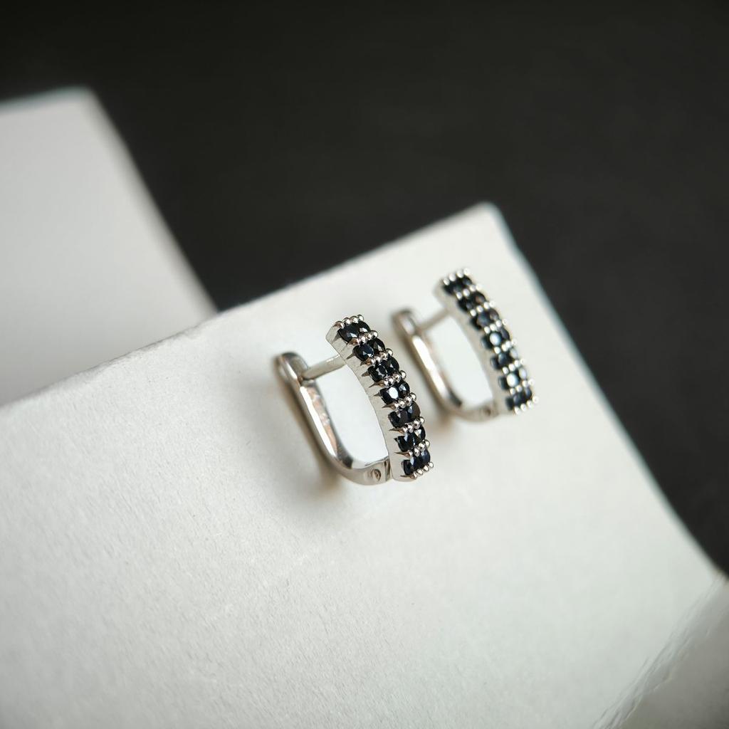 Серебряные серьги с натуральным сапфиром 1.603ct (2178934)