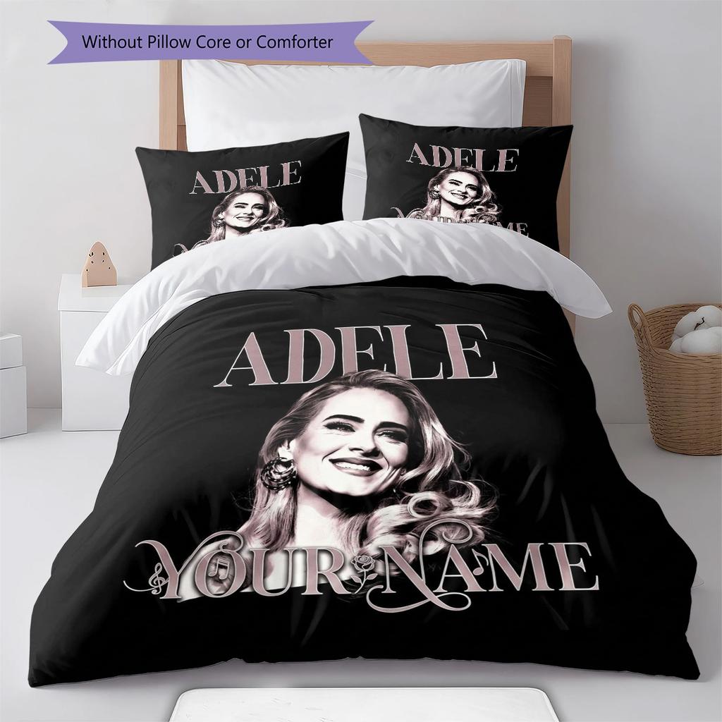 Adele Cosmic Harmony Custom Name Pattern Bedding Quilt Set Quilt Cover Pillowcase Home Birthday Gift(1 * Duvet Cover + 2 * Pillowcase, Without Core)