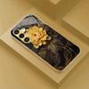 Black gold floral design electroplated glass phone case suitable for Samsung GalaxyS26 S25 S24 S22 S21S20FE/Ultra/Plus anti drop