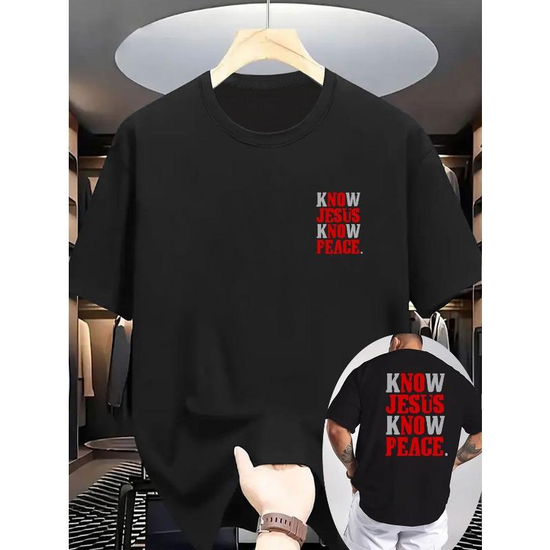 European Sizes Summer New Men's Casual Printed T-shirt with Ribbed Crew Neck and Short Sleeves