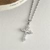 Elegant Cross Pendant Necklace Alloy Minimalist Design Adjustable Chain for Women Jewelry Gift Versatile Daily Wear