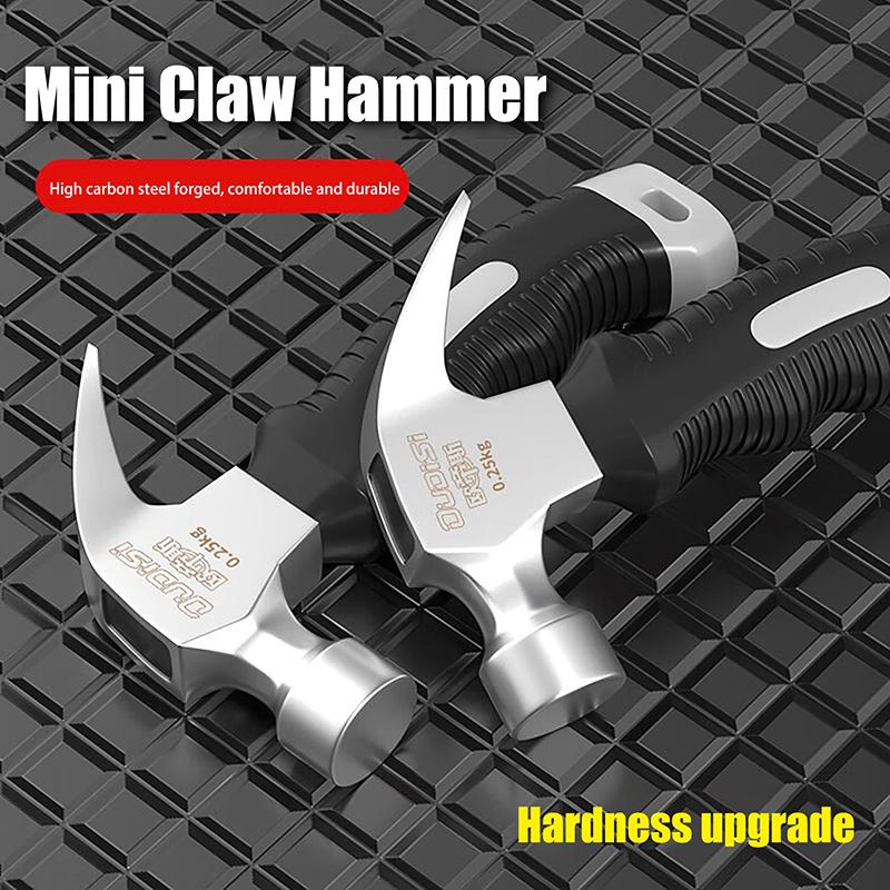 Comprehensive Mini Claw Hammer - Features Anti-Slip & Shockproof Grip with Magnetic Tip for User-friendly Woodworking.