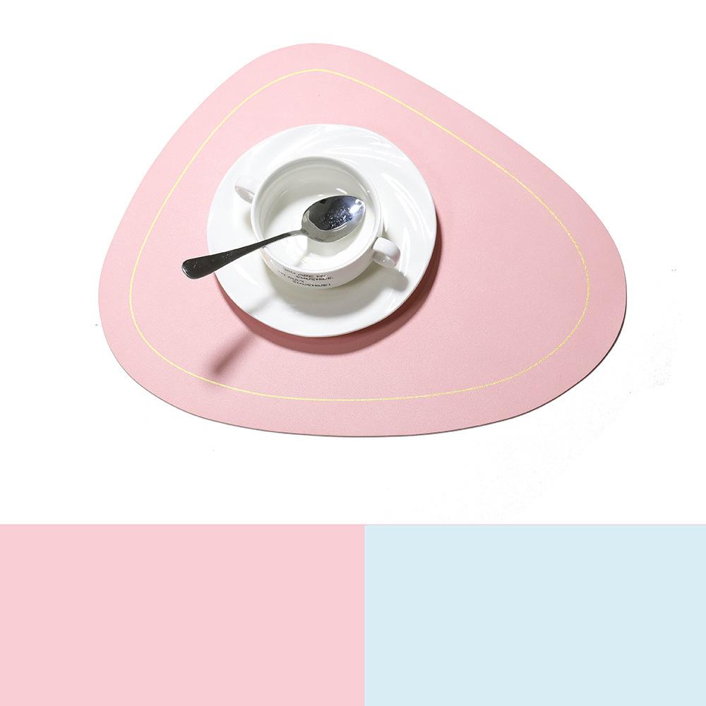 

Irregular PVC Leather Heat-Resistant Placemats Double-Sided Non-Slip Table Mats Western Dining Heat-Proof Plate Table Protectors 45x36cm