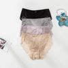 Silk Lace Mid-Waist Women's Underwear - Breathable, Sexy Summer Triangle Shorts
