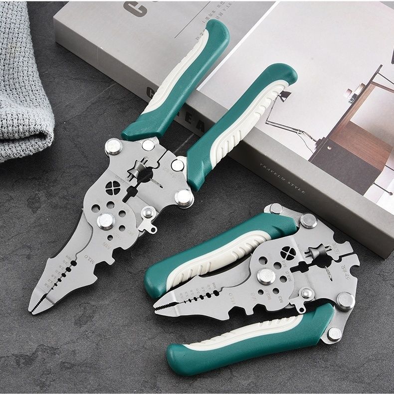 1Pcs Wire Stripper Foldable Cable Cutter Stripper Pliers Multi-Function Electrician Hand Tool For Wires Cutting Crimping