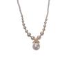 French Zircon Crown Glass Bead Necklace Fashionable Niche Design High-end Light Luxury Temperament Retro Sweater Chain