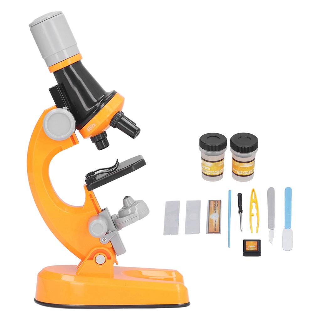 Kids Microscope Kit LED 1200X Microscope with Specimen Slides Science Educational Toy Birthday Gift