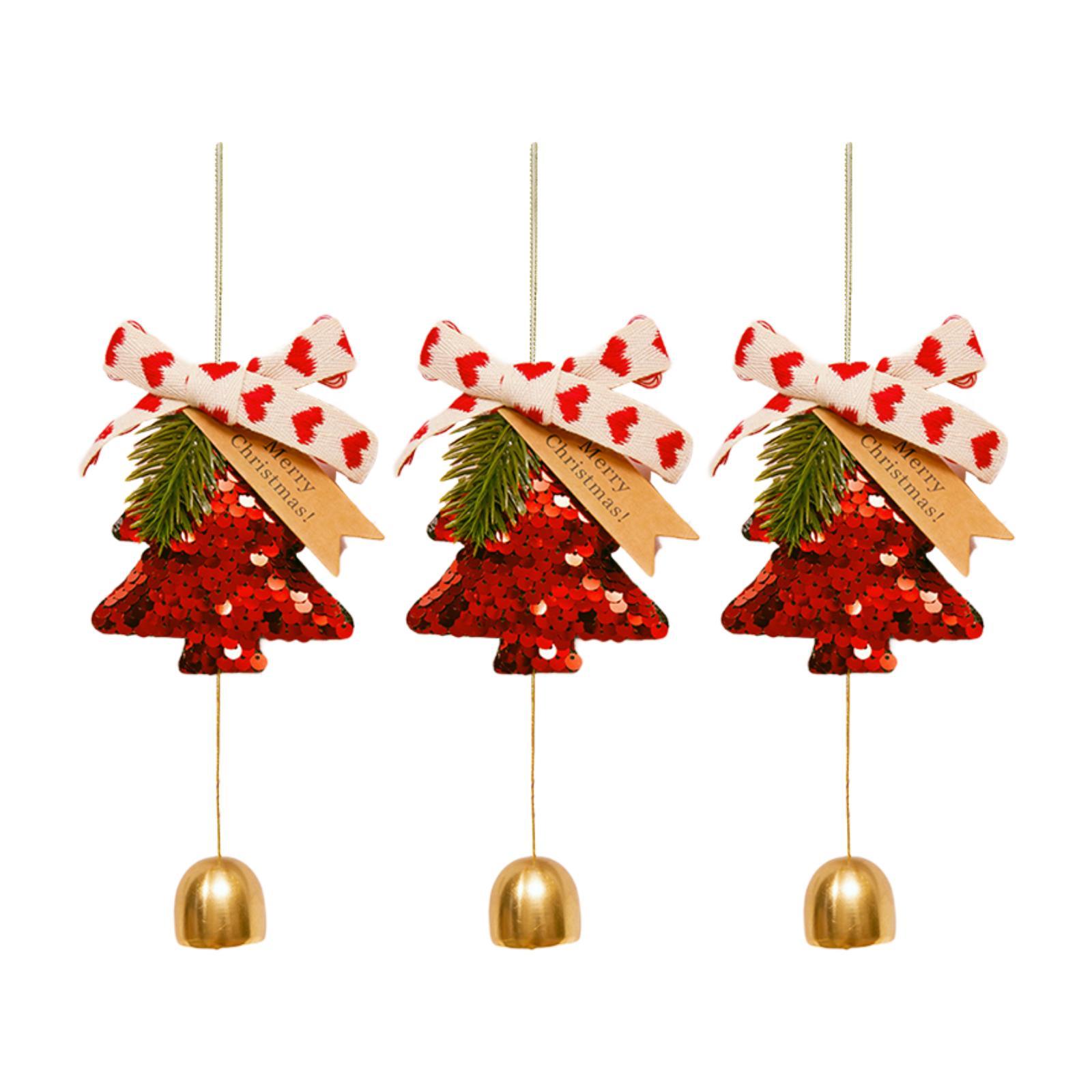 

3Pcs Christmas Tree Ornaments Cute Christmas Decorations for Wall Car Window красный