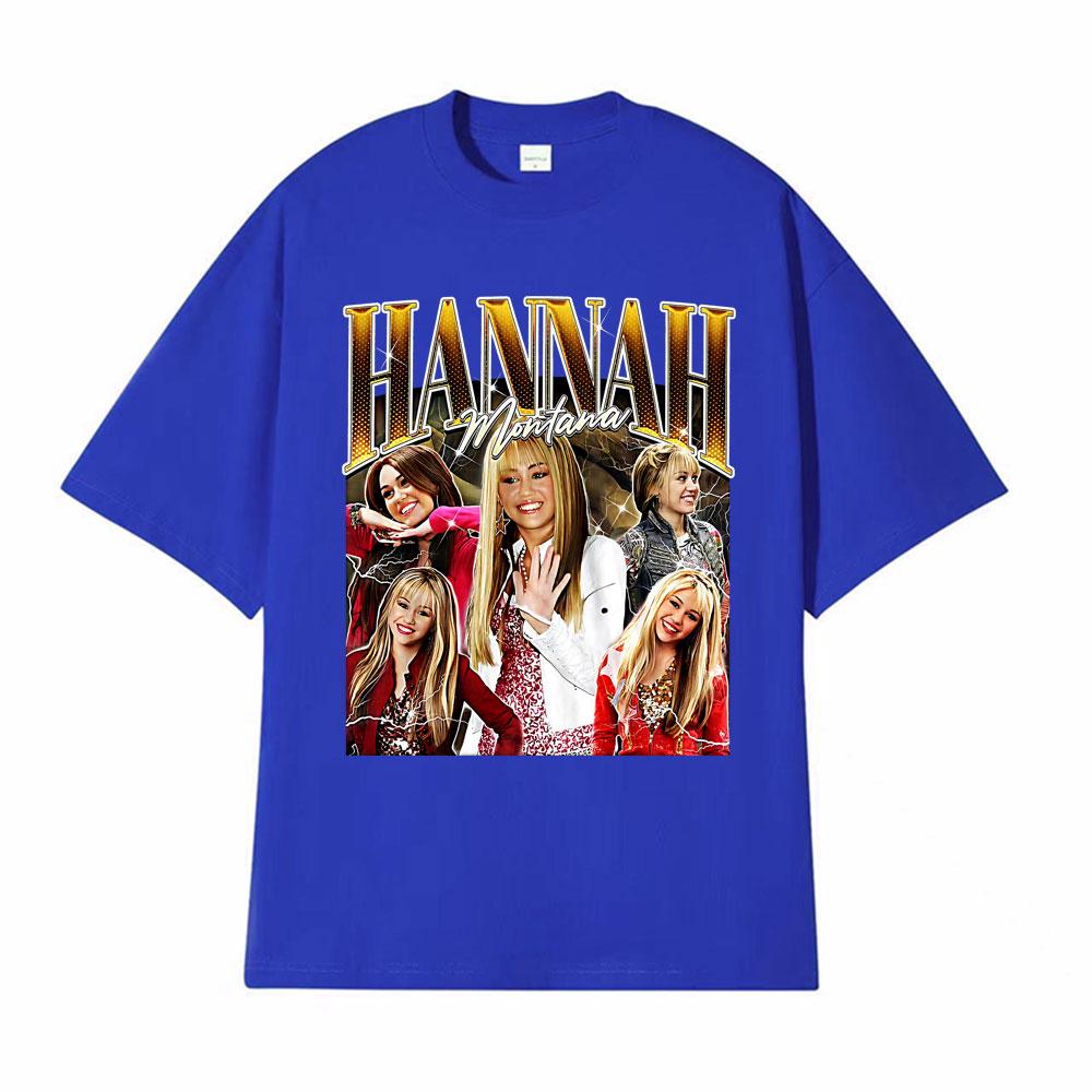 Hannah Montana Vintage Pop Graphic Tshirts Men Womens Clothing Fashion Aesthetic T Shirt ONeck 100 Cotton Tshirt Streetwear