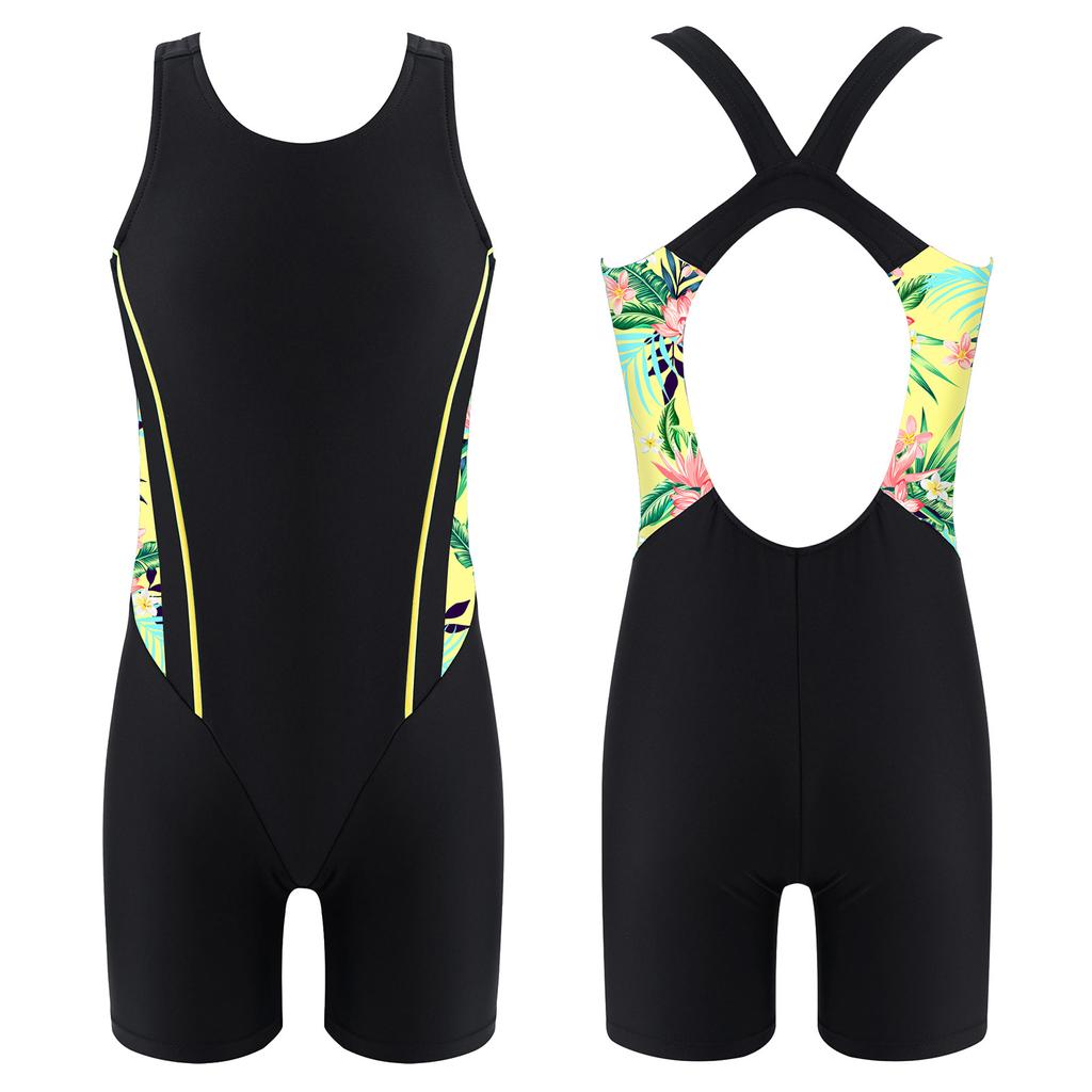 Kids Girls One-piece Sleeveless Round Neck Shorty Wetsuit Swimsuit Swimwear Bathing Suit