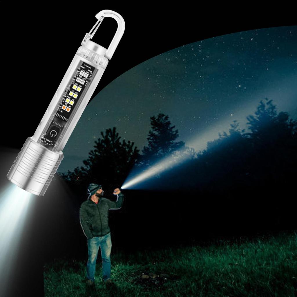 1200mah 30w Portable Rechargeable Mini Keychain magnetic Flashlight 200-500m range Ideal for Camping and Outdoor Activities