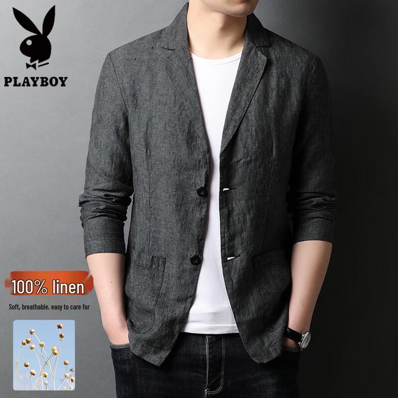 Playboy Men's 100% Linen Casual Blazer