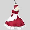 Christmas Woman Sexy Maid Outfit Santa Cosplay Costumes Bow Lolita Wine 5xl Red