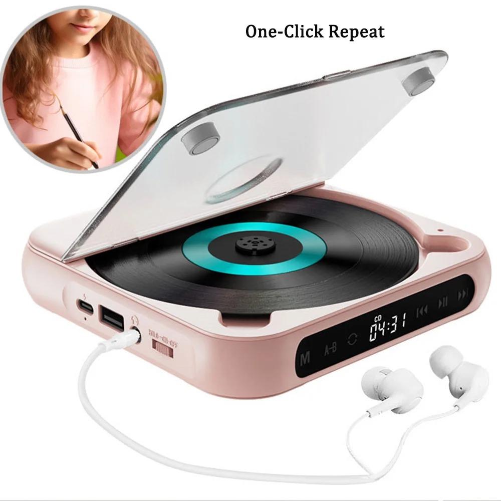 Portable CD Player With Bluetooth USB/TF/AUX Support 2000mAh Rechargeable Battery LCD Display-Model KC-918