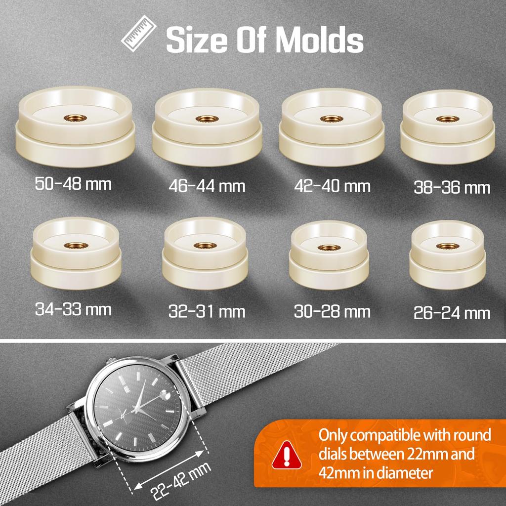 JOREST Watch Case Back Press Set for Watch Repair Battery Watch Prying Watch Case Back Case Back Instruction Manual Round Dial Only Closer, Watches,