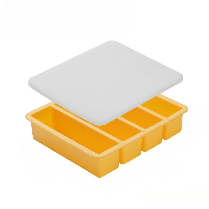 1pc Silicone Freezer Tray with Lid Durable Kitchen Storage Container for Soup BrothSauces Stackable Prep Freezing HomeDaily Use
