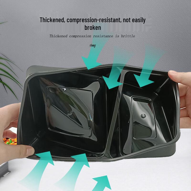 Jinmei Box King 930ml Disposable 2-Compartment Meal Prep Containers with Lids (150 Sets)